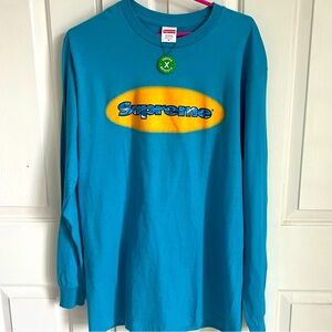 Supreme Longsleeve Tee - Turquoise Blue Sz M - NEW